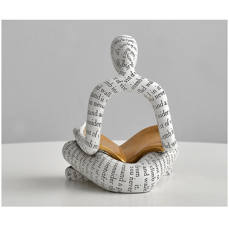 Dekorative Figur aus Kunstharz im Stil eines Denkers