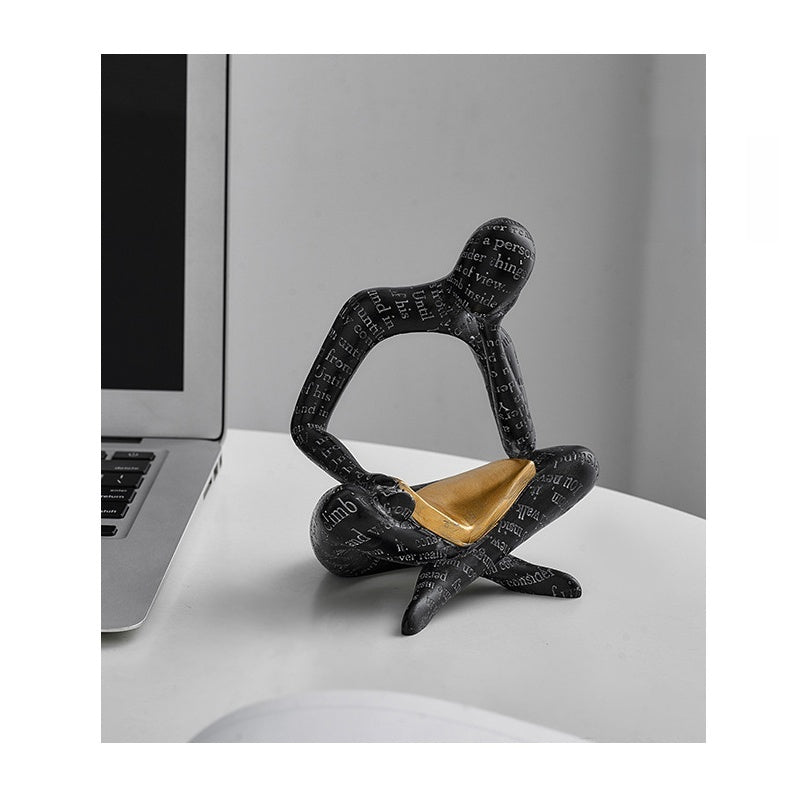 Dekorative Figur aus Kunstharz im Stil eines Denkers