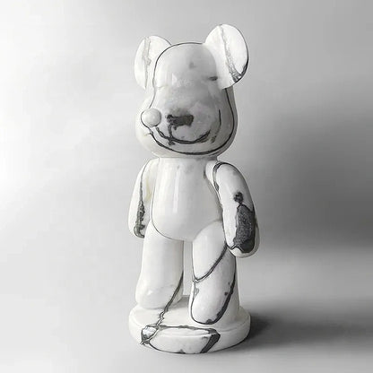 Dekorative Mini-Figur aus natürlichem Marmor in Bärenform