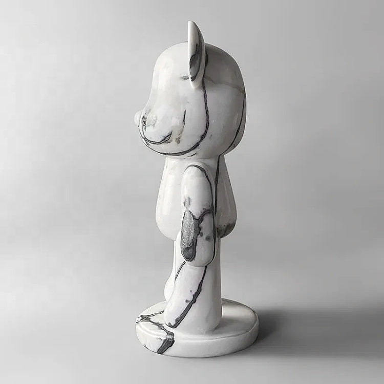 Dekorative Mini-Figur aus natürlichem Marmor in Bärenform