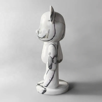 Dekorative Mini-Figur aus natürlichem Marmor in Bärenform